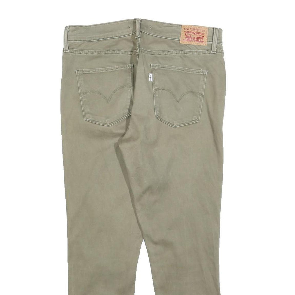 LEVI'S Womens Slim Slim Khaki Green Cotton Blend Trousers W32 L25 Comfortable