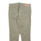 LEVI'S Womens Slim Slim Khaki Green Cotton Blend Trousers W32 L25 Comfortable