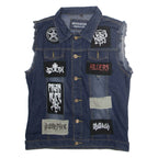 MOGUIJUESH Mens Gilet Blue 4XL