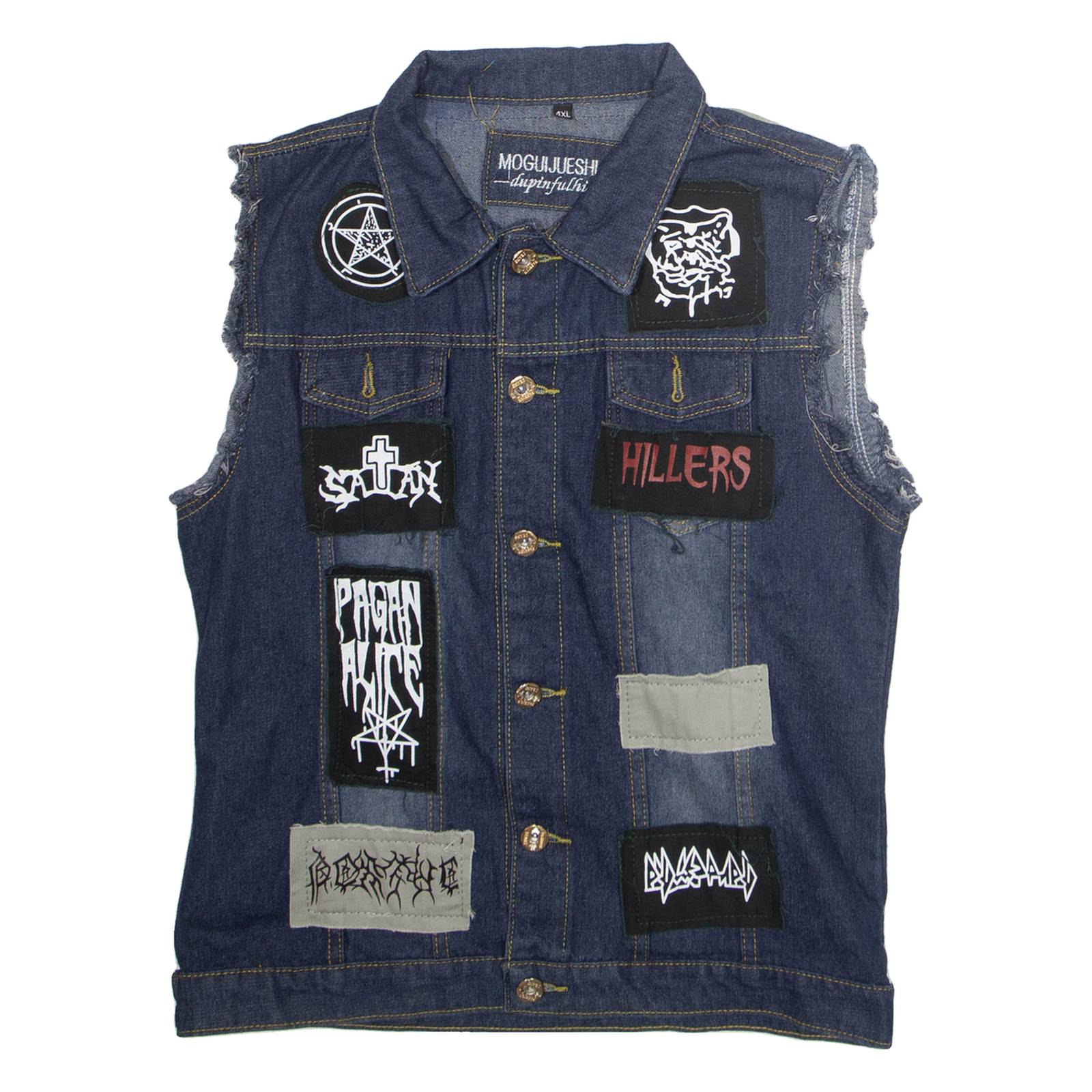 MOGUIJUESH Mens Gilet Blue 4XL