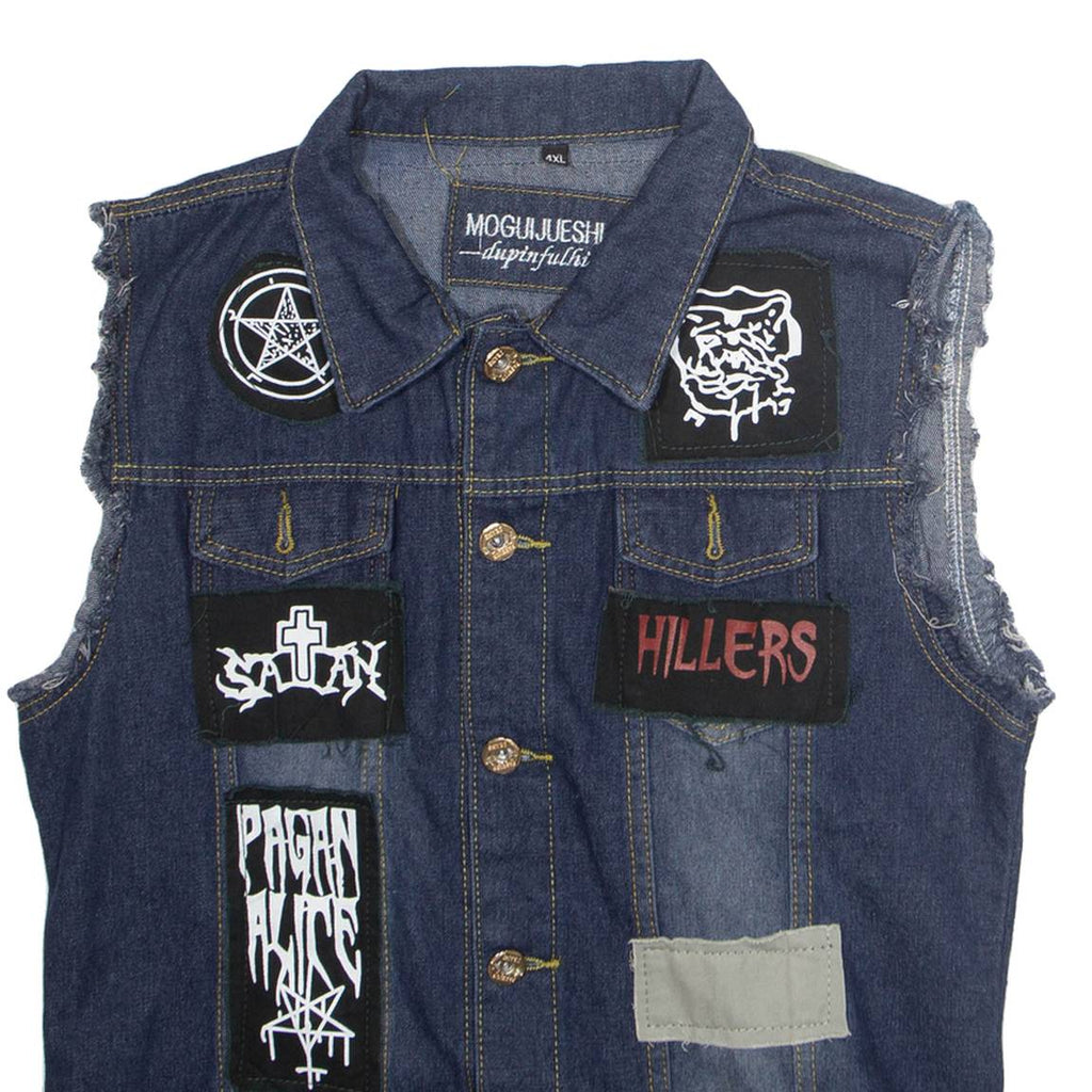 MOGUIJUESH Mens Gilet Blue 4XL