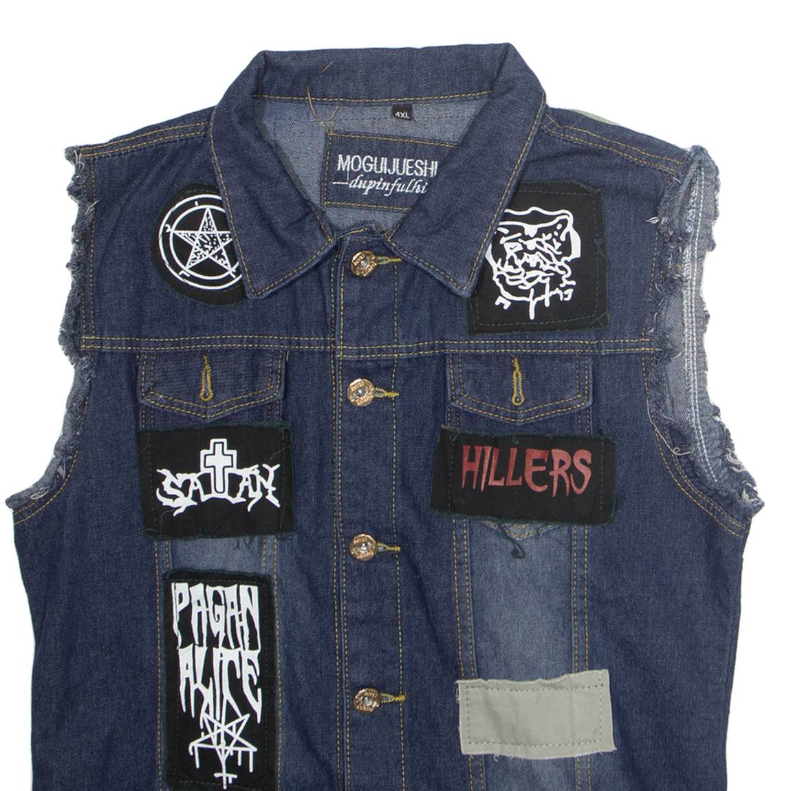 MOGUIJUESH Mens Gilet Blue 4XL