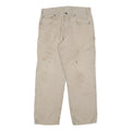 CARHARTT Mens Cotton Blend Beige Loose Straight Trousers W34 L30 Workwear Casual
