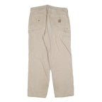 CARHARTT Mens Cotton Blend Beige Loose Straight Trousers W34 L30 Workwear Casual