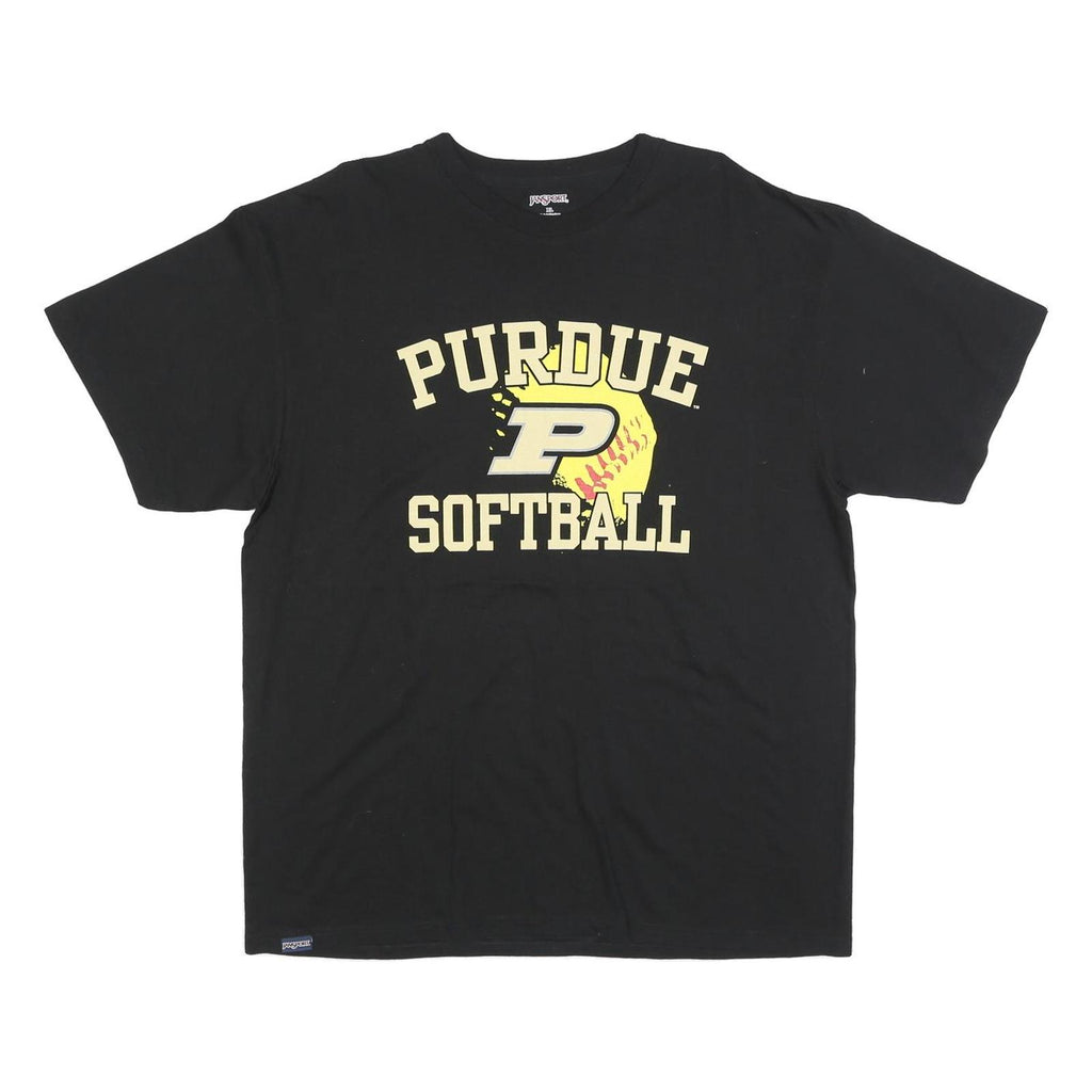 JANSPORT Mens Black Purdue Softball Graphic T-Shirt XL Crew Neck Short Sleeve