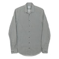 MICHAEL KORS Mens Grey & Black Cotton Blend Shirt XS Slim Fit Long Sleeve Button