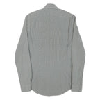 MICHAEL KORS Mens Grey & Black Cotton Blend Shirt XS Slim Fit Long Sleeve Button