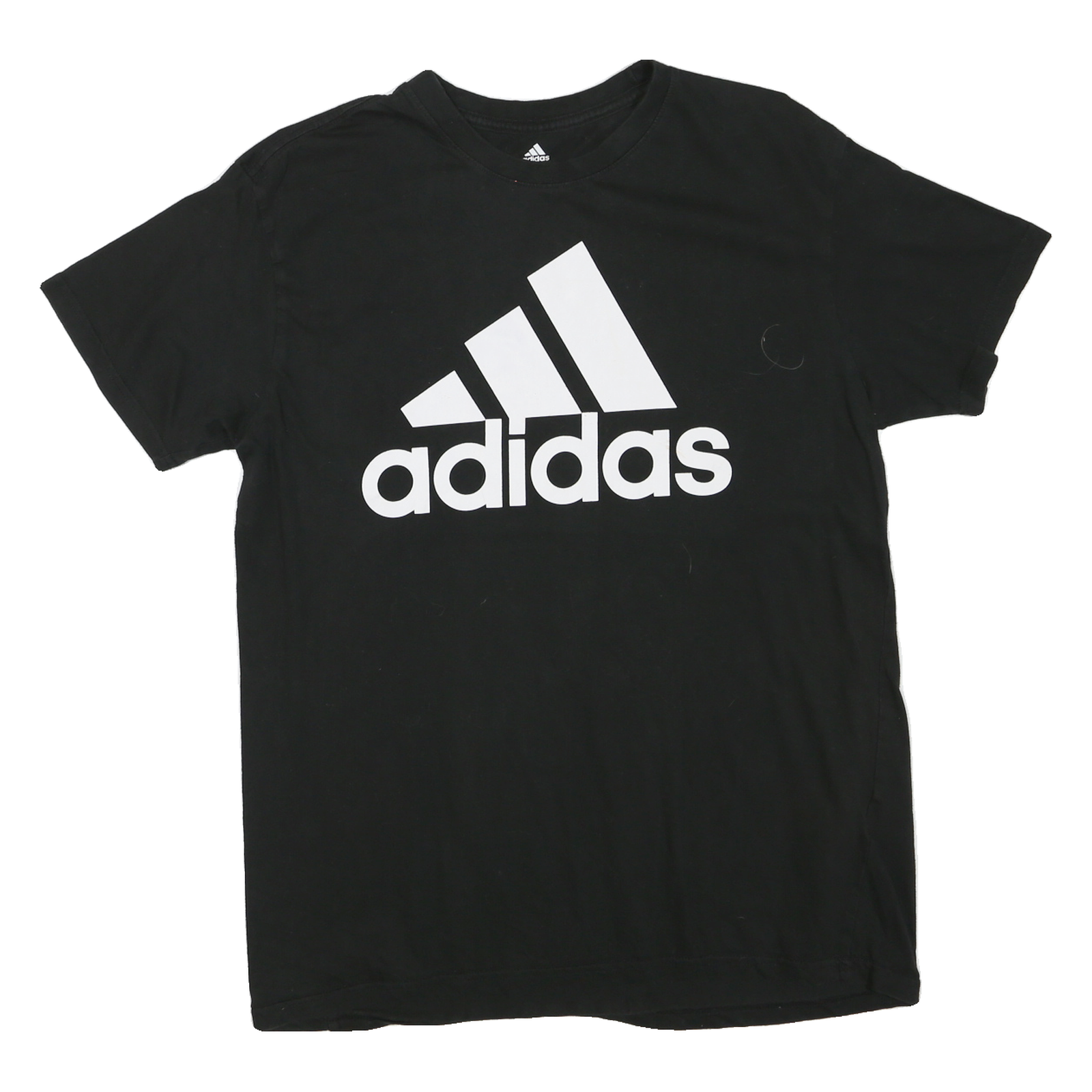 ADIDAS Womens Black Logo Print T-Shirt L Short Sleeve Crew Neck Casual