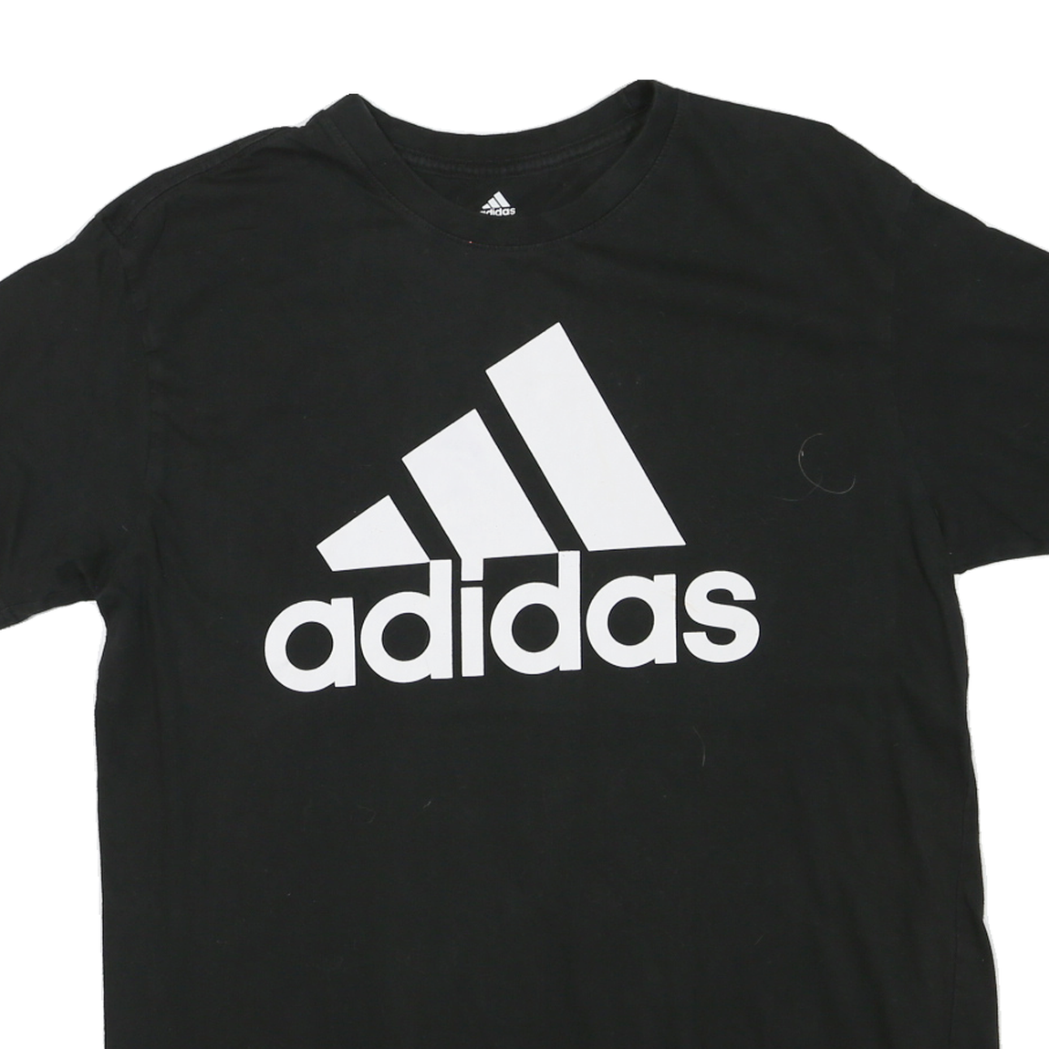 ADIDAS Womens Black Logo Print T-Shirt L Short Sleeve Crew Neck Casual