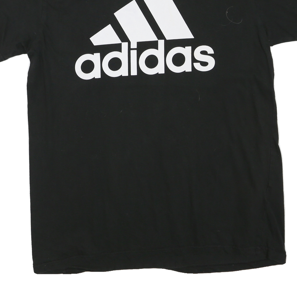 ADIDAS Womens Black Logo Print T-Shirt L Short Sleeve Crew Neck Casual