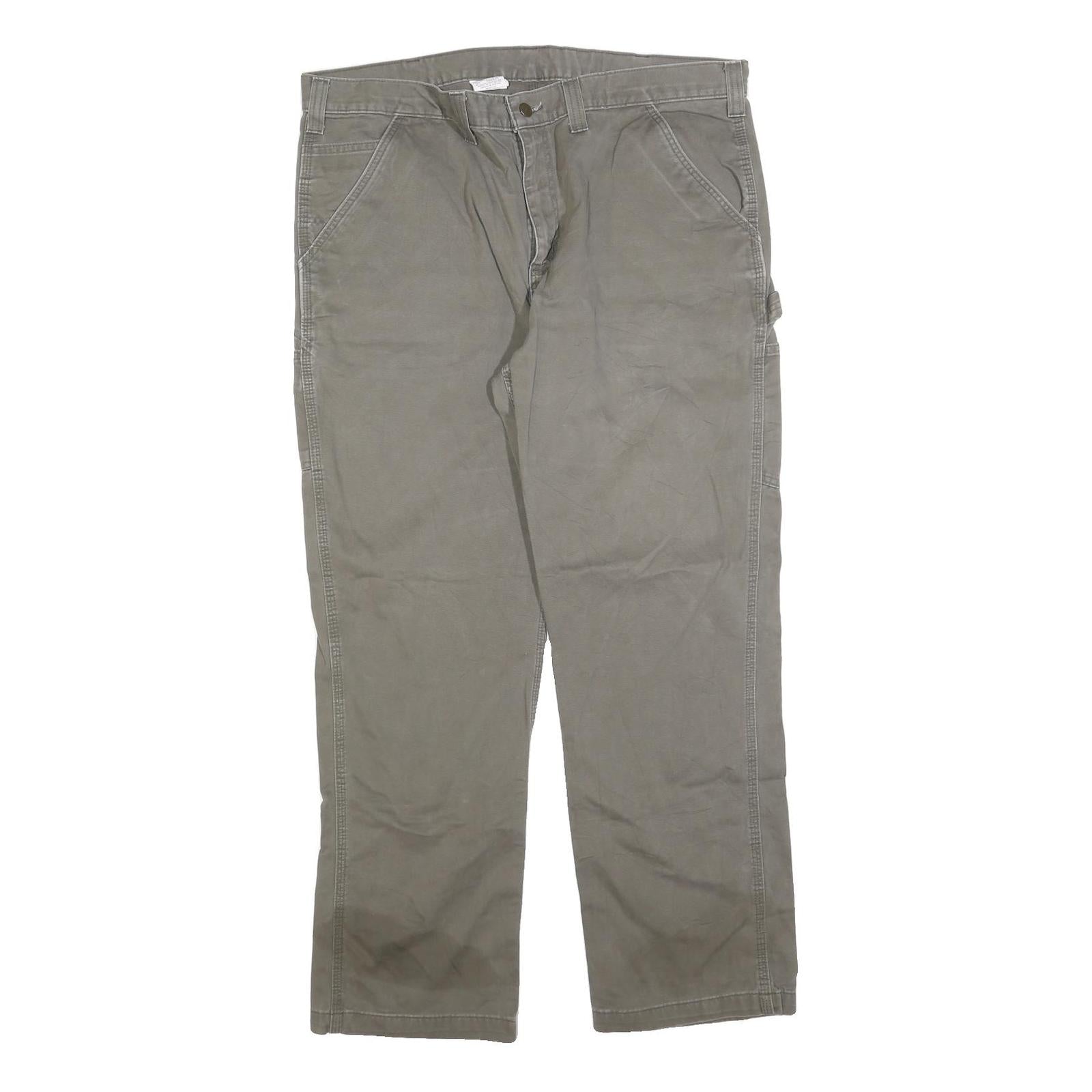 CARHARTT Mens Relaxed Casual Jeans Beige Cotton Blend Zip W40 L32 Workwear