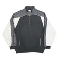 CHAMPION Mens Black & Grey Half Zip XL Sweatshirt Tape Logo Casual Pullover