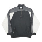 CHAMPION Mens Black & Grey Half Zip XL Sweatshirt Tape Logo Casual Pullover