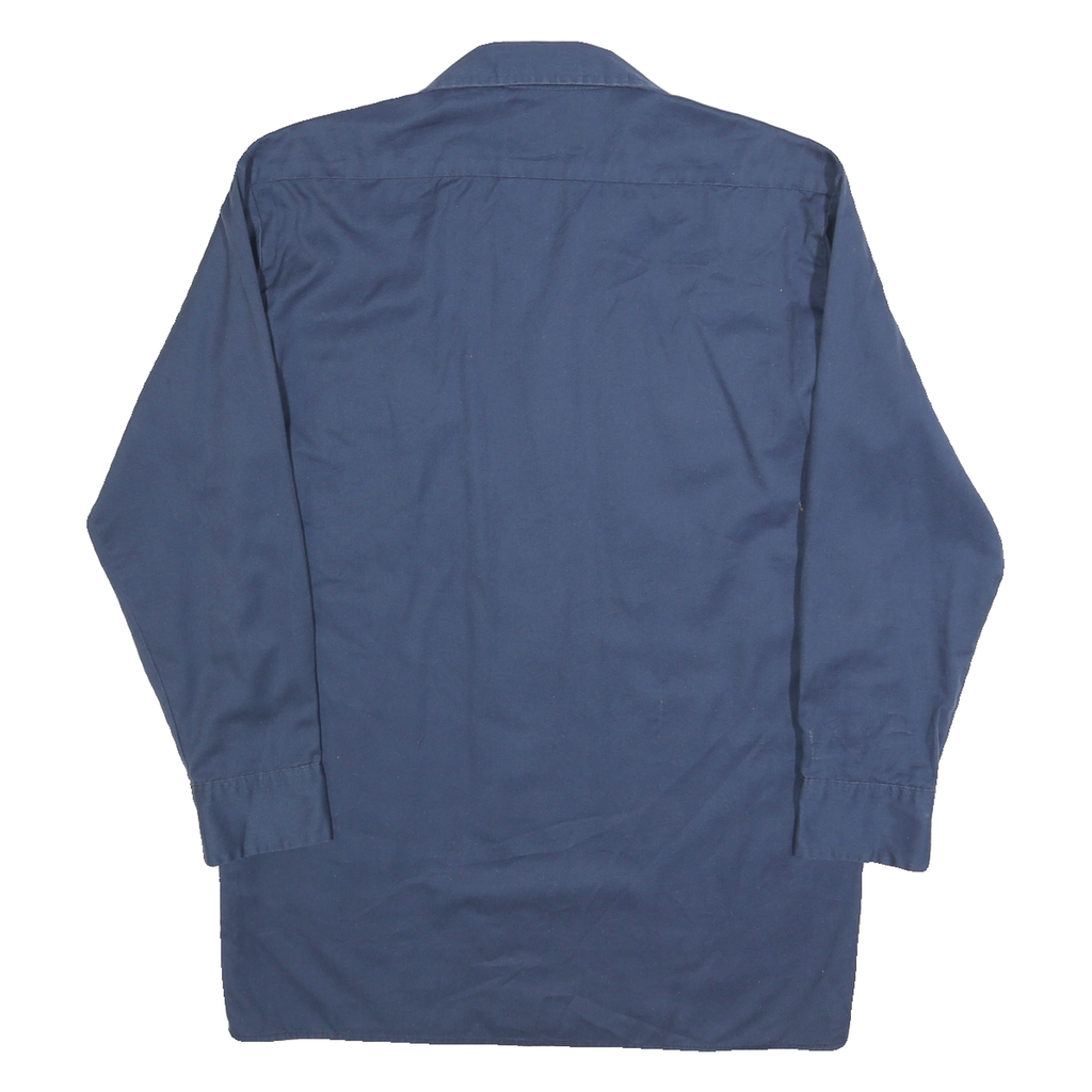 DICKIES Mens Blue Workwear Cotton Blend Shirt M Button Pockets Durable