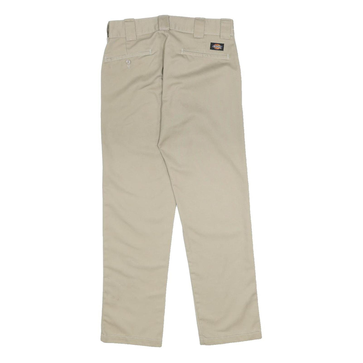 DICKIES Womens Cotton Blend Slim Tapered Beige Trousers W29 L30 Workwear Zip