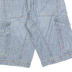 CARLO BELLUCCI Mens Shorts Blue Cargo Plain M W32 Casual Cotton Blend