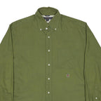 TOMMY HILFIGER Mens Green Cotton Button Down Shirt M Casual Comfortable