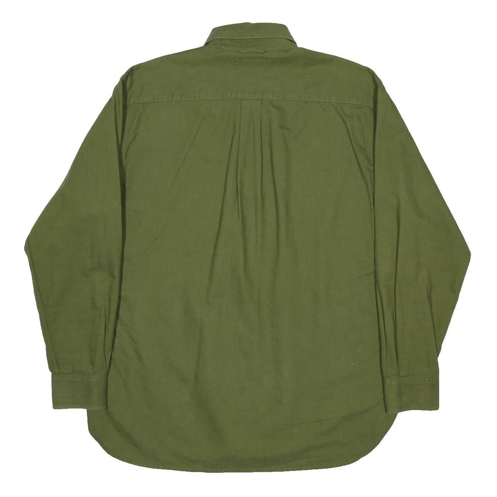 TOMMY HILFIGER Mens Green Cotton Button Down Shirt M Casual Comfortable