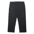 DICKIES Mens Black Polyester Blend Regular Straight Trousers W36 L29 Workwear