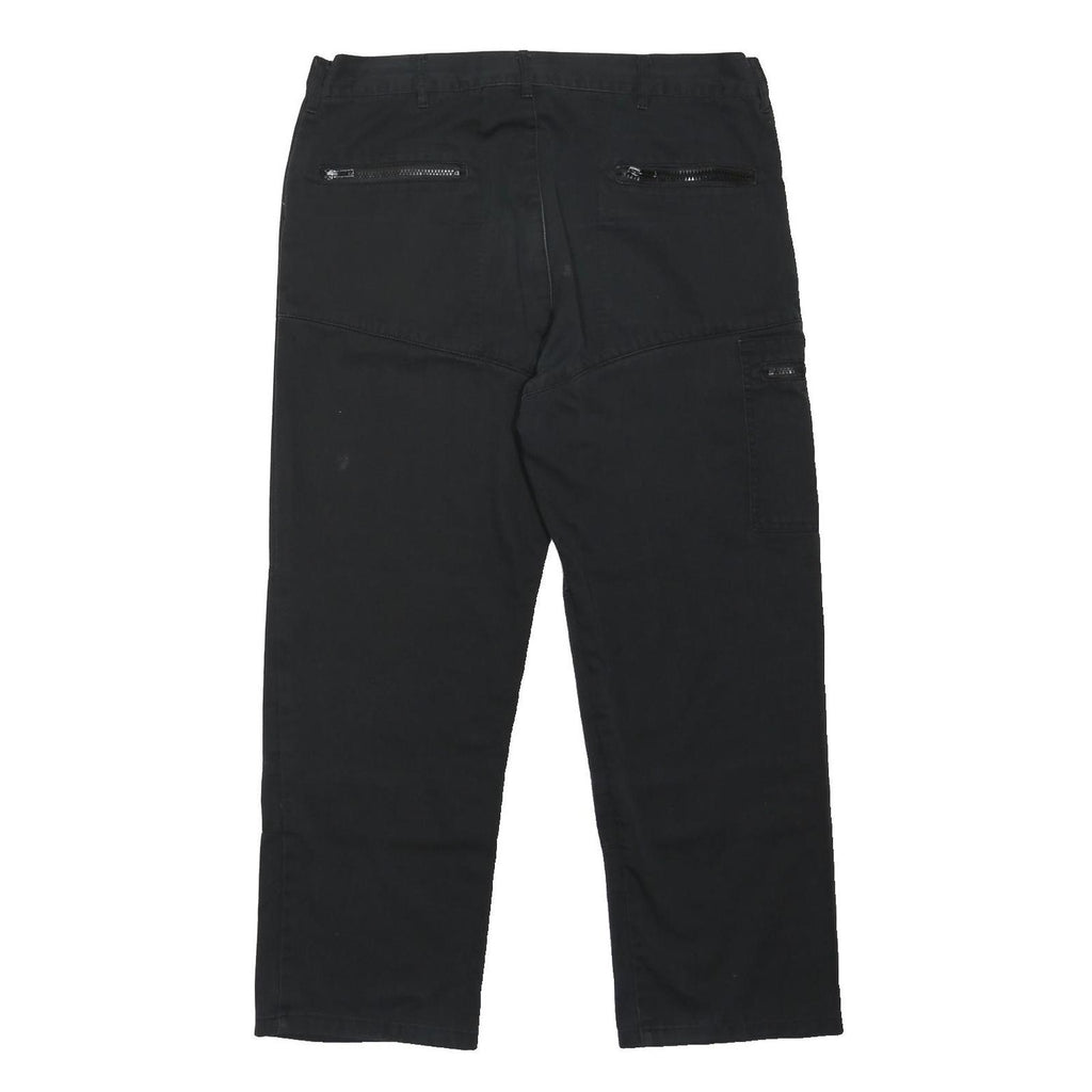 DICKIES Mens Black Polyester Blend Regular Straight Trousers W36 L29 Workwear