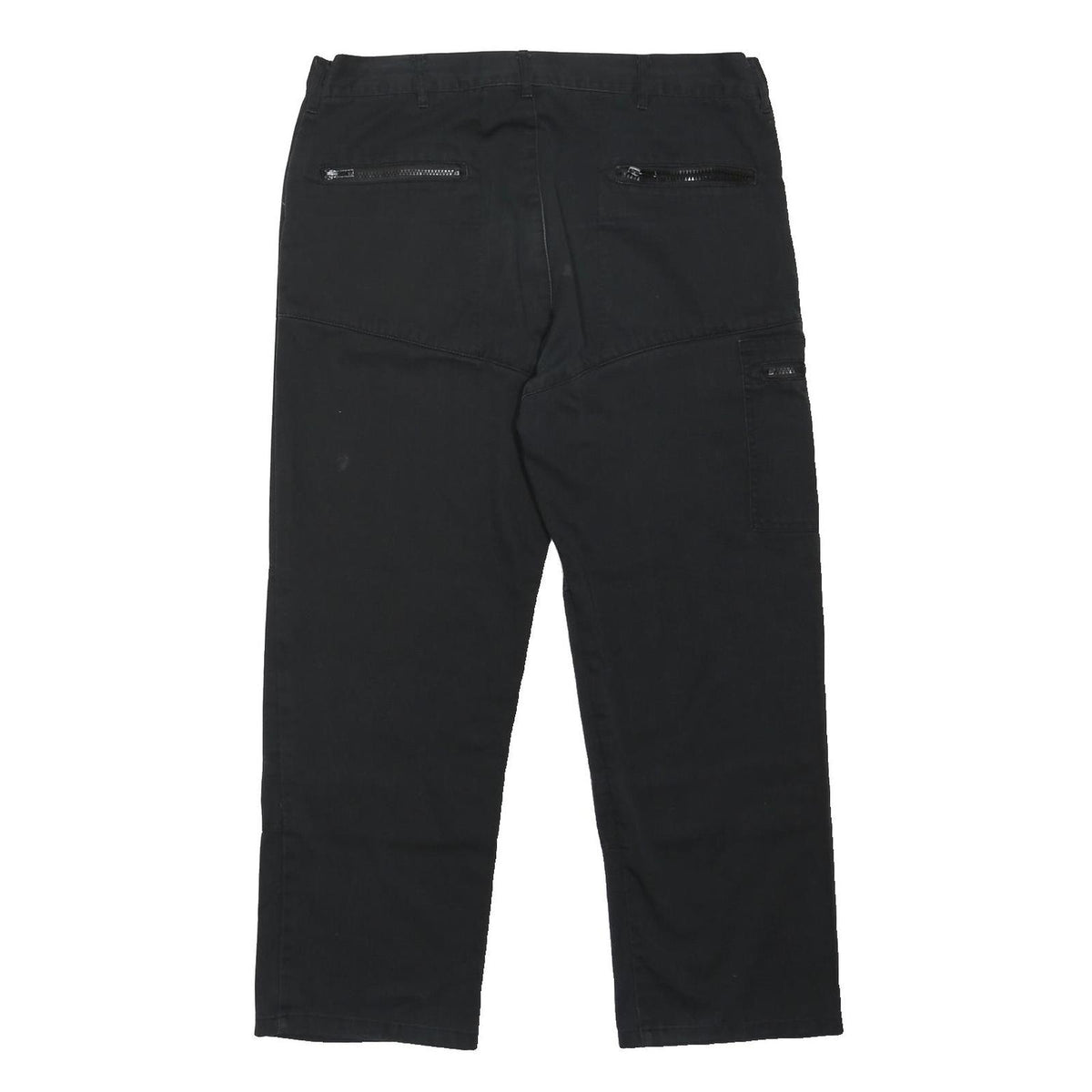 DICKIES Mens Black Polyester Blend Regular Straight Trousers W36 L29 Workwear