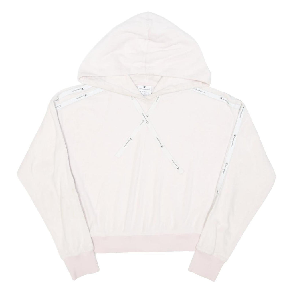 CHAMPION Womens Pink Hooded Pullover Hoodie XS Polyester Blend Casual Sweatshirt