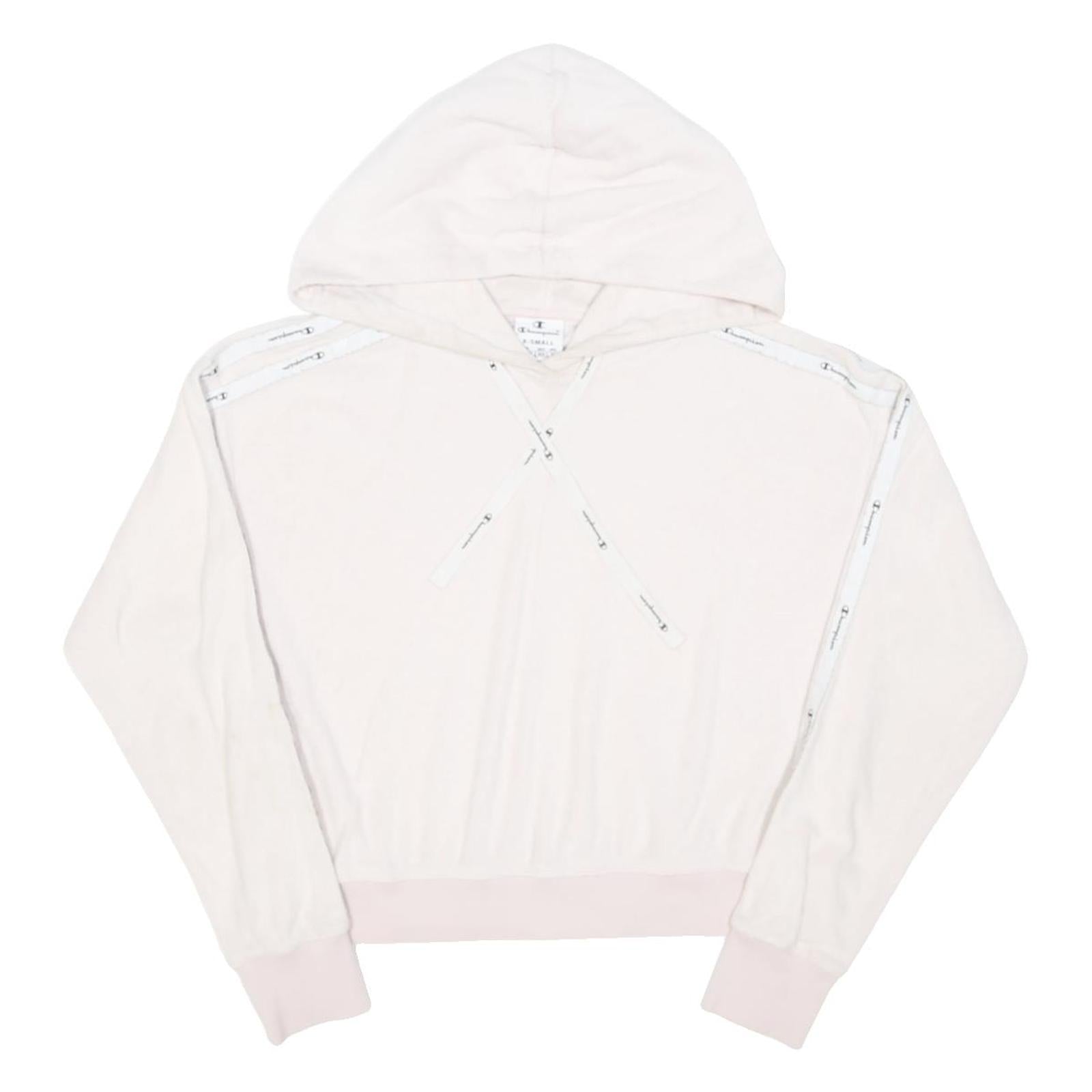 CHAMPION Womens Pink Hooded Pullover Hoodie XS Polyester Blend Casual Sweatshirt