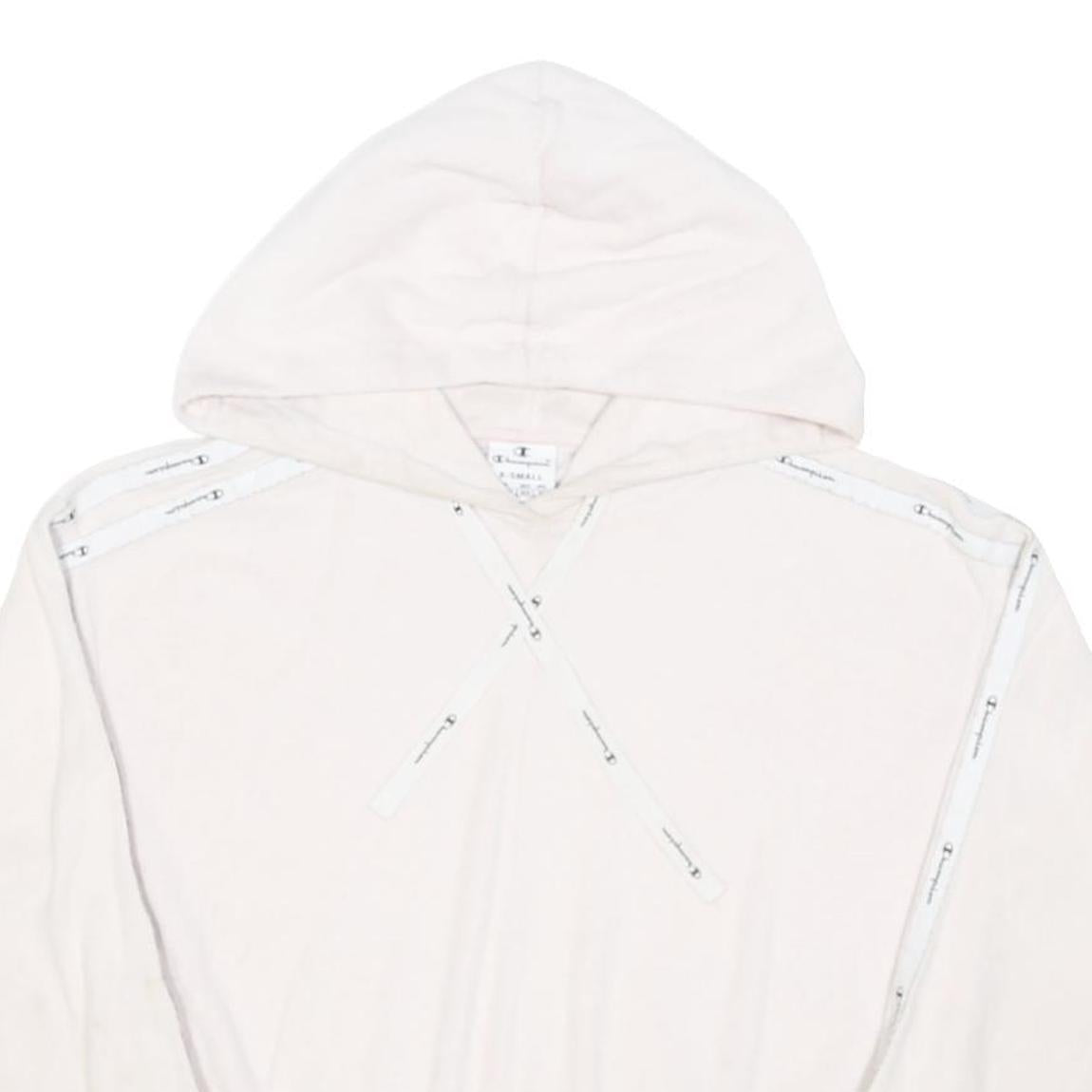 CHAMPION Womens Pink Hooded Pullover Hoodie XS Polyester Blend Casual Sweatshirt