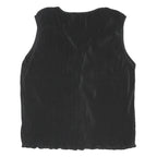 THE CHIC HERO Womens Black Sleeveless V-Neck Top XL Tie Front Polyester
