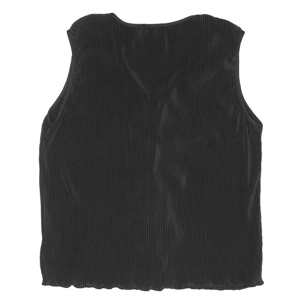 THE CHIC HERO Womens Black Sleeveless V-Neck Top XL Tie Front Polyester