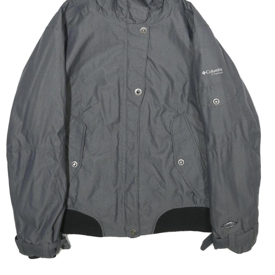 COLUMBIA Womens Grey Outdoor Jacket M Polyamide Blend Plain Hooded Zip