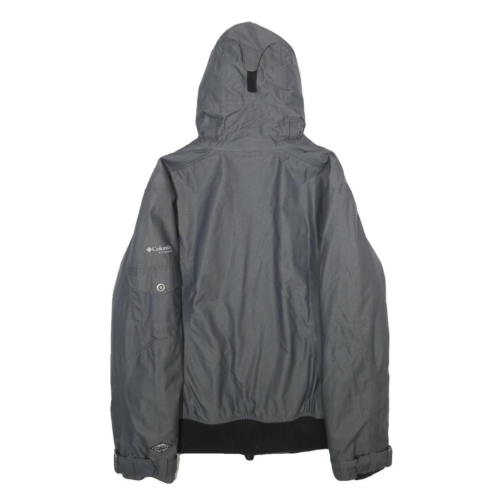 COLUMBIA Womens Grey Outdoor Jacket M Polyamide Blend Plain Hooded Zip