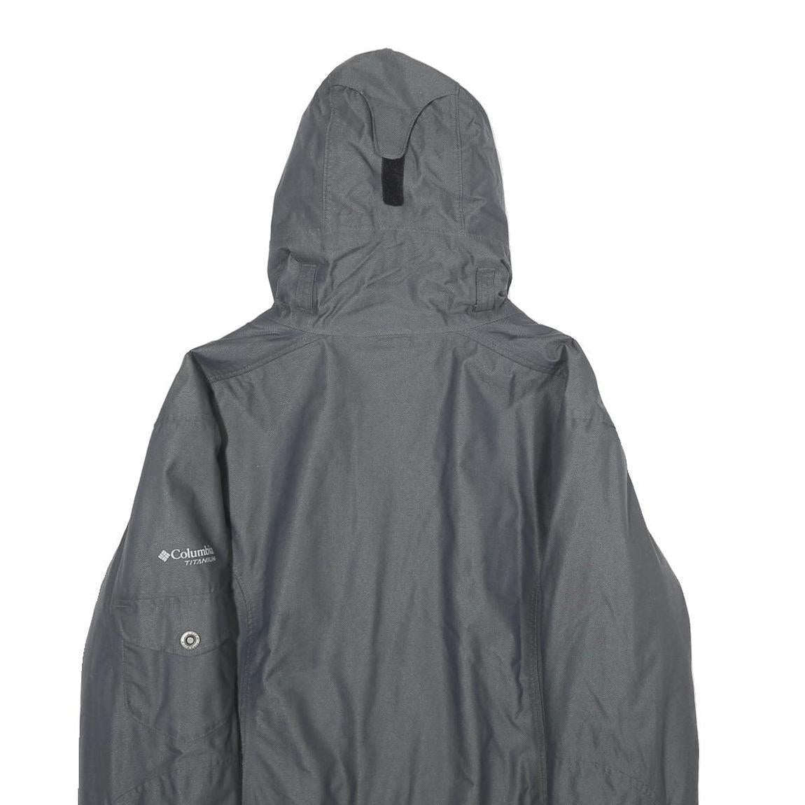 COLUMBIA Womens Grey Outdoor Jacket M Polyamide Blend Plain Hooded Zip