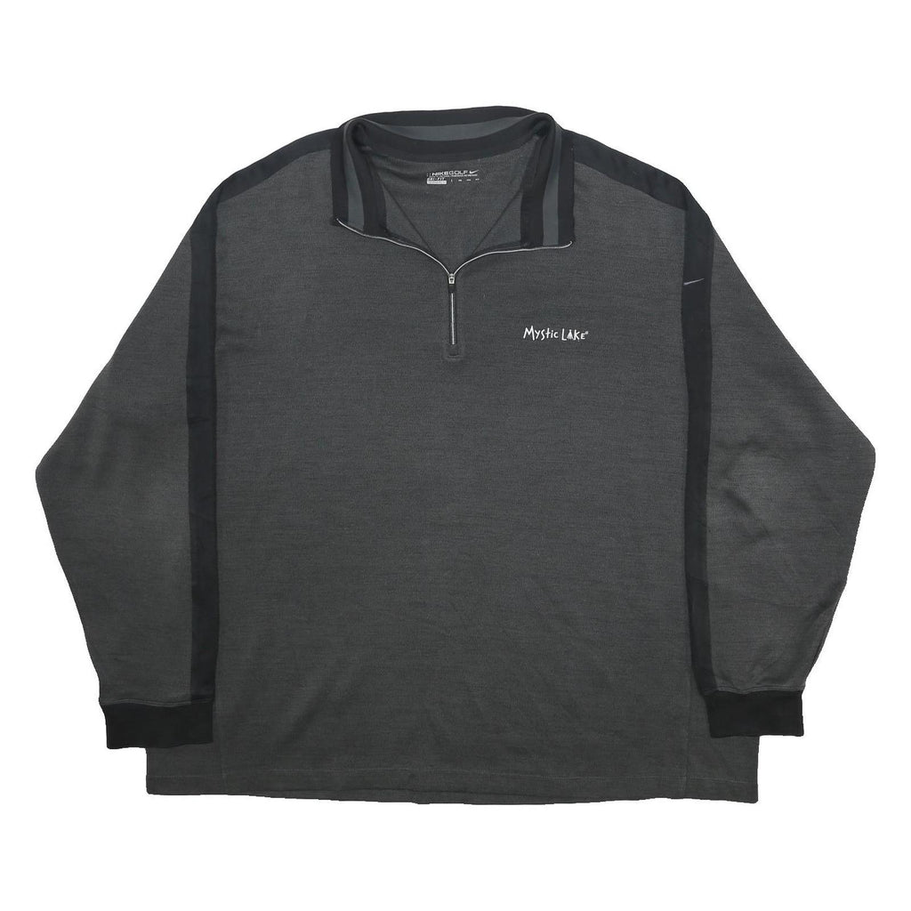 NIKE Mens Grey & Black Mystic Lake 1/4 Zip 4XL Sweater Sweatshirt Pullover