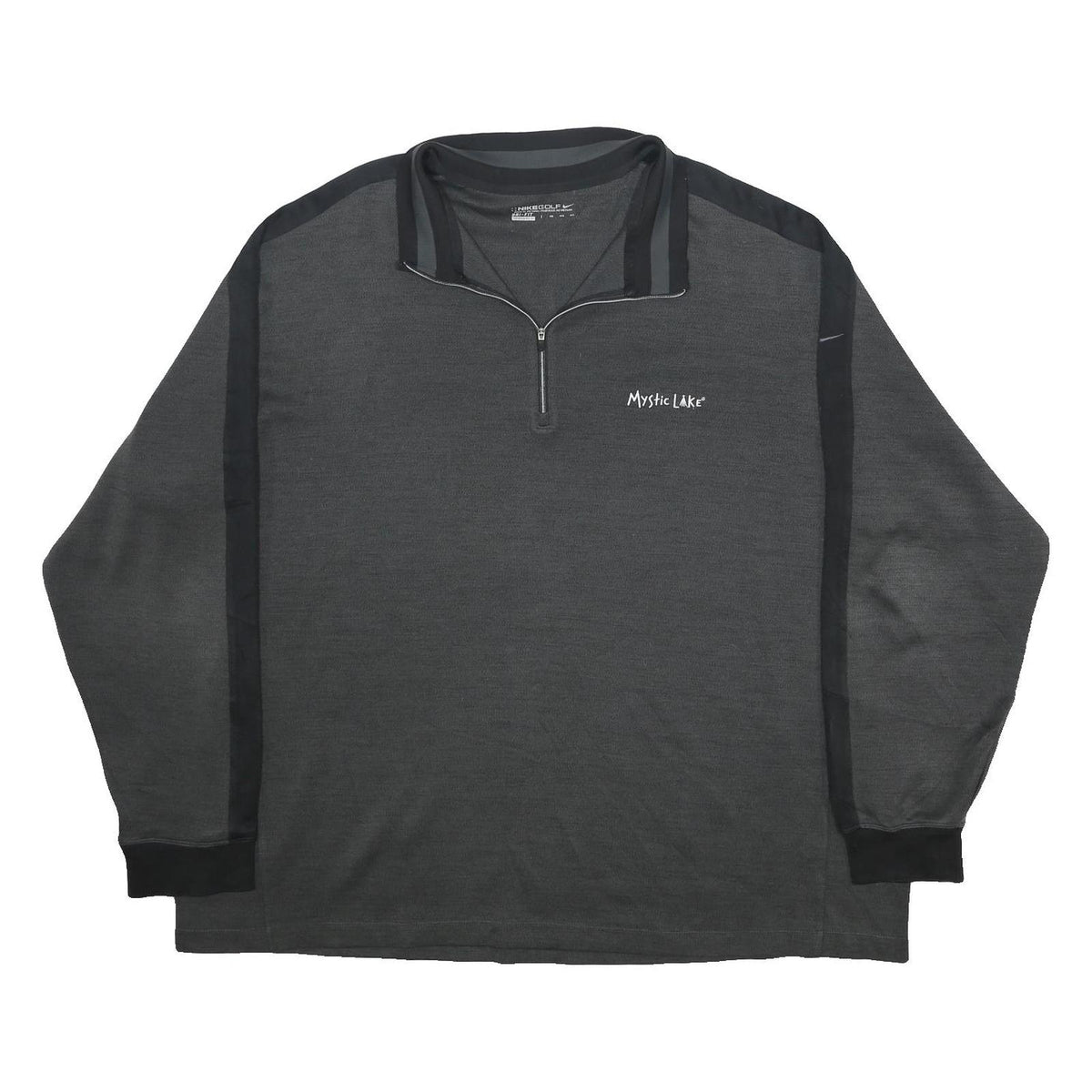 NIKE Mens Grey & Black Mystic Lake 1/4 Zip 4XL Sweater Sweatshirt Pullover