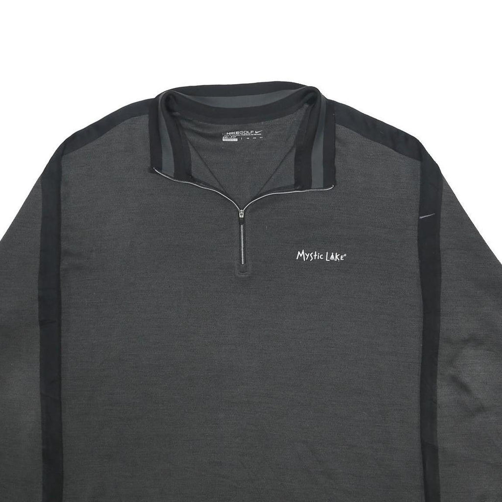 NIKE Mens Grey & Black Mystic Lake 1/4 Zip 4XL Sweater Sweatshirt Pullover