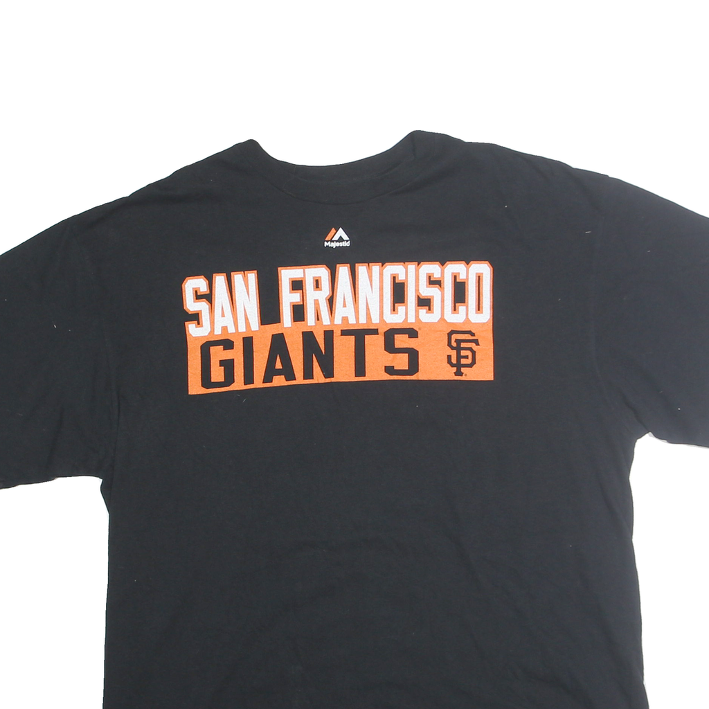 MAJESTIC Mens Black & Orange San Francisco Giants Graphic T-Shirt XL Short