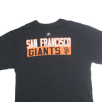 MAJESTIC Mens Black & Orange San Francisco Giants Graphic T-Shirt XL Short