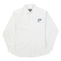 WOOLRICH Mens White Cotton Blend Shirt M Fish Logo Casual Button Down