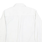 WOOLRICH Mens White Cotton Blend Shirt M Fish Logo Casual Button Down