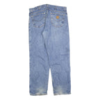 CARHARTT Mens Blue Regular Fit Straight Denim Stone Wash W36 L32 Casual Workwear