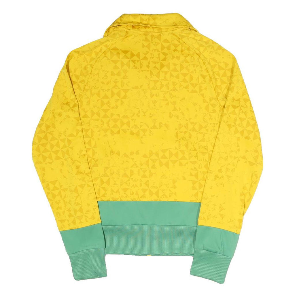 PUMA Womens Yellow & Green Polyester Blend Track Jacket UK 12 Zip Plain