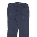 CARHARTT Mens Cotton Blend Navy Relaxed Fit Straight Trousers W34 L29 Casual
