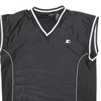 STARTER Mens Black Sleeveless V-Neck Jersey L Sports Casual Streetwear