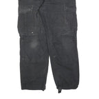 CARHARTT Mens Cotton Blend Black Regular Cargo Trousers W32 L30 Workwear Zip