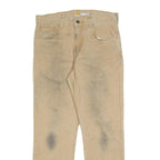 CARHARTT Mens Beige Relaxed Fit Straight Denim W32 L30 Workwear Utility Jeans