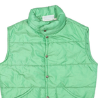 FJORD Mens Green Polyester Blend Puffer Jacket XL Button Closure Sleeveless