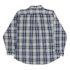 TOMMY HILFIGER Mens Blue & Cream Checked Shirt 2XL Cotton Blend Long Sleeve