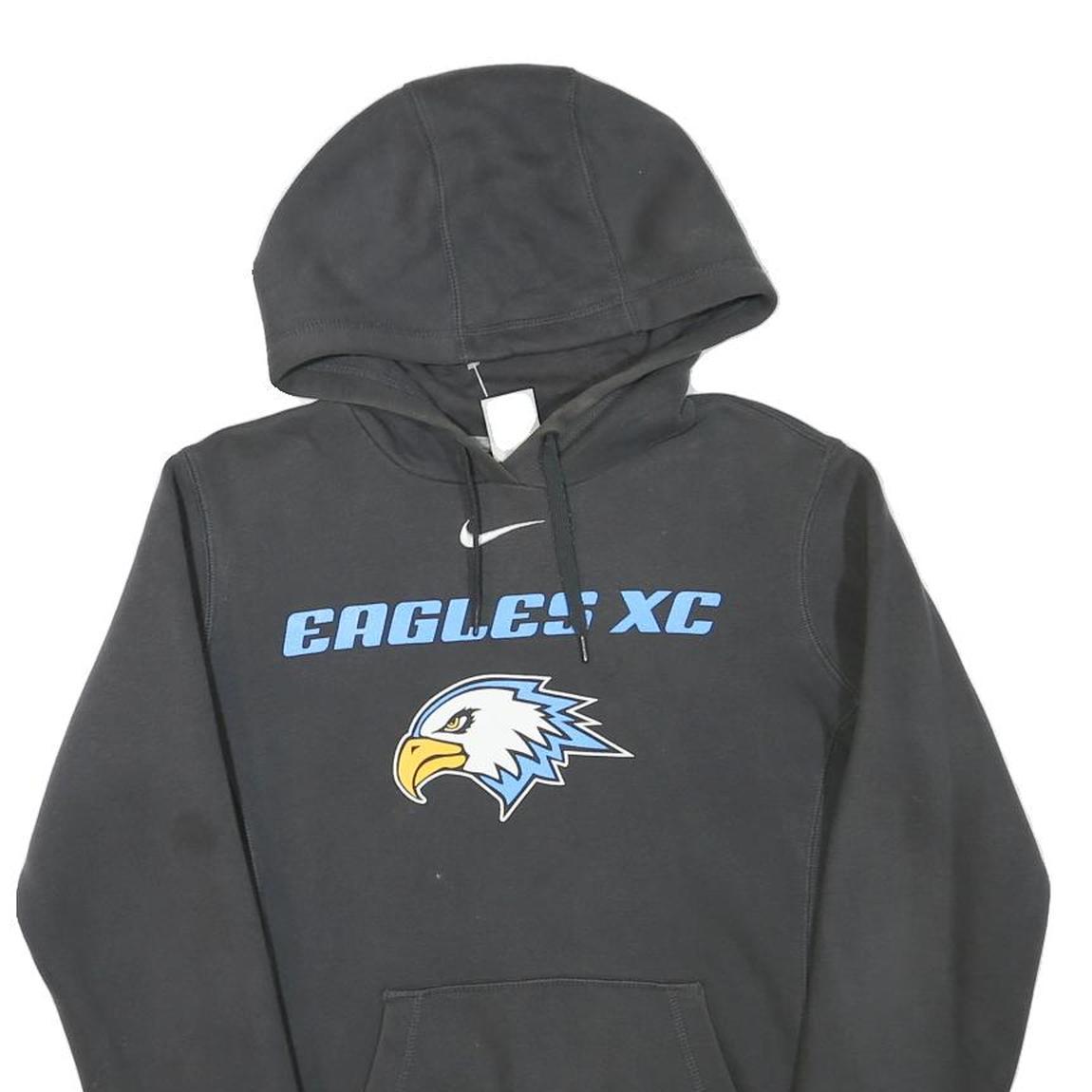 NIKE Womens Black Eagles XC Pullover Hoodie XS Cotton Blend Sports Sweatshirt