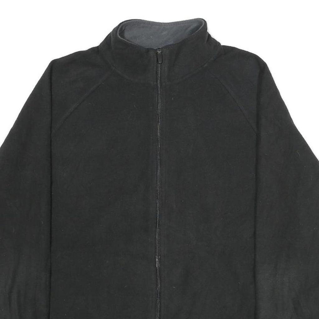 STARTER Mens Black Jacket L Polyester Plain Zip Comfort Casual Sportswear